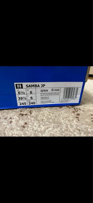 Zapatillas Adidas Samba JP T-39,5  Beige/Negro
