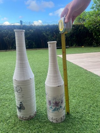Conjunto 2 jarrones decorativos cerámica