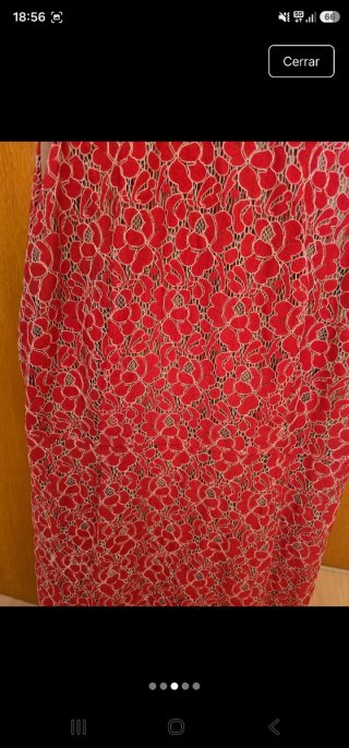 Vestido Massimo Dutti Rojo y Beige Talla L