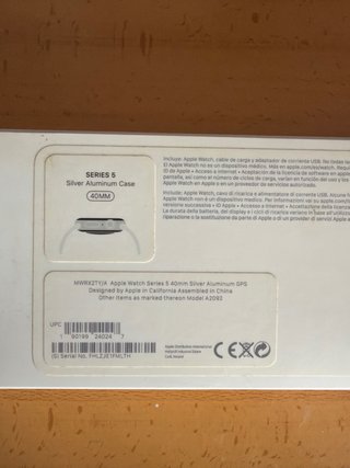 Apple Watch S5 40mm Plata Aluminio. A2092