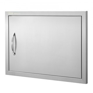 Puerta de Acceso para BBQ, Puerta de Cocina Exterior Individual de 610x432 mm, Puerta Montada a Ras de Acero Inoxidable, Puerta Vertical de Pared con Mango, para Isla de BBQ, Estación de Asado, Ar...