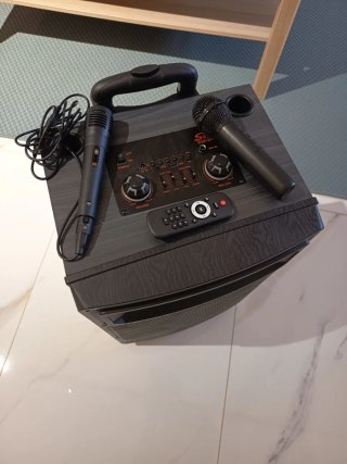 Altavoz Karaoke con Ruedas y Micrófonos