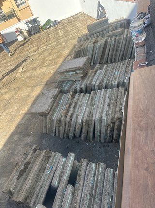 Baldosas de terraza apiladas