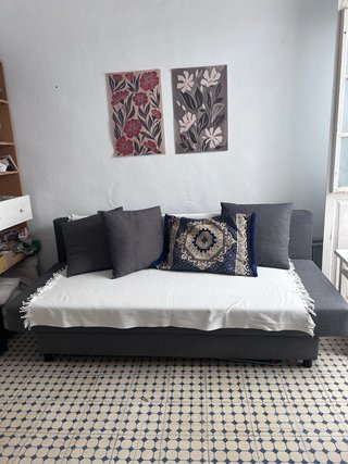 Sofá Cama Gris con Almacenamiento