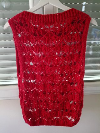 Jersey Zara Mujer Calado Rojo Talla M