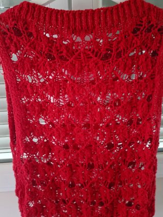 Jersey Zara Mujer Calado Rojo Talla M