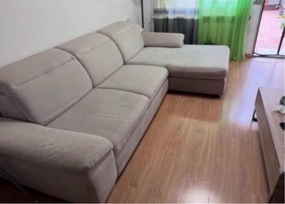 Sofá cama chaiselongue beige