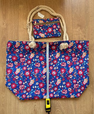 Bolso de playa floral azul