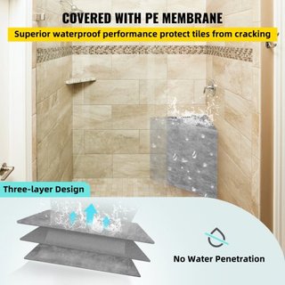 Sedile doccia piastrellabile, 22.4" x 16" x 20" Sedile doccia pronto per piastrelle, impermeabile di fabbrica e 100% a prova di perdite