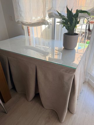 Mesa camilla rectangular 150x70 con cristal