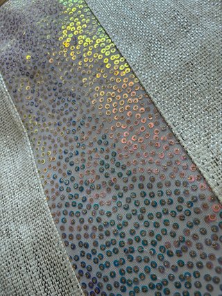 Bolso de playa beige y multicolor