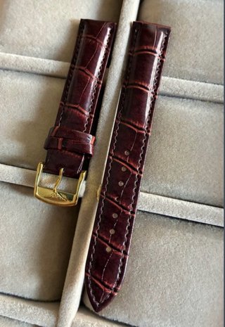Correa de reloj de piel marrón para Longines 18mm