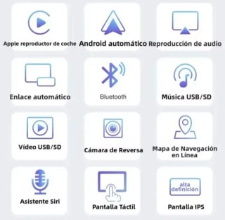 Radio Táctil 1 DIN CarPlay/Android