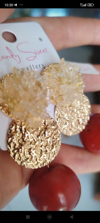 Orecchini Candy Sweet oro e rossi con cartellino
