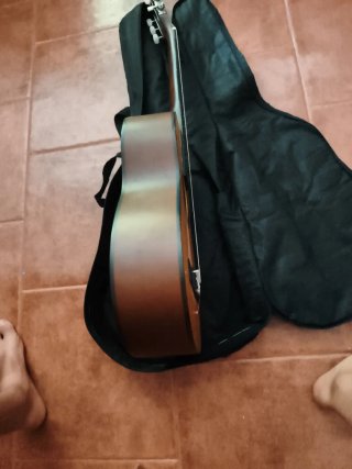 guitarra con funda y accesorios, para niños