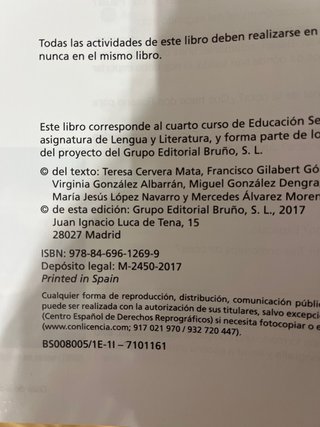 Lengua y literatura, 4 ESO editorial Bruño NUEVO