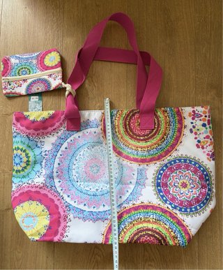 Bolso de playa multicolor con monedero