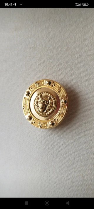 4 Bottoni Gioiello Leone Vintage Dorati 2,8 cm