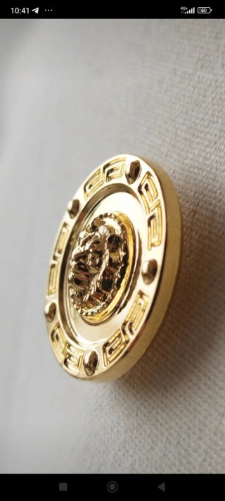 4 Bottoni Gioiello Leone Vintage Dorati 2,8 cm