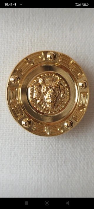 4 Bottoni Gioiello Leone Vintage Dorati 2,8 cm