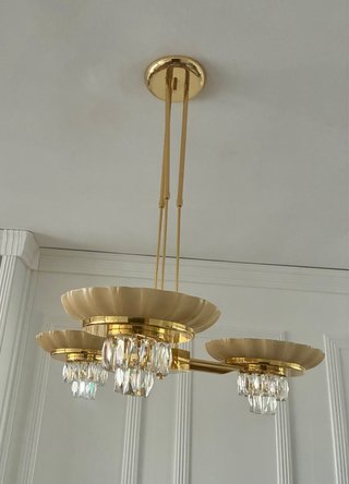 Elegante lámpara de techo alabastro, cristal