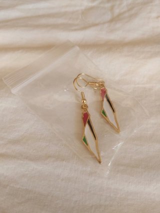 Pendientes dorados bandera Palestina