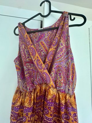 Vestido largo estampado paisley