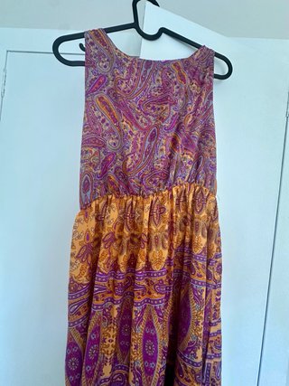 Vestido largo estampado paisley