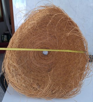 Lámpara colgante grande de paja