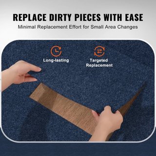 Losas de Alfombra Autoadhesivas, Cuadrados de 24” x 24” Losas de Alfombra para Piso, Losas de Alfombra Suaves y Acolchadas, Instalación Fácil DIY para Dormitorio, Sala de Estar, Interior y Exterio...