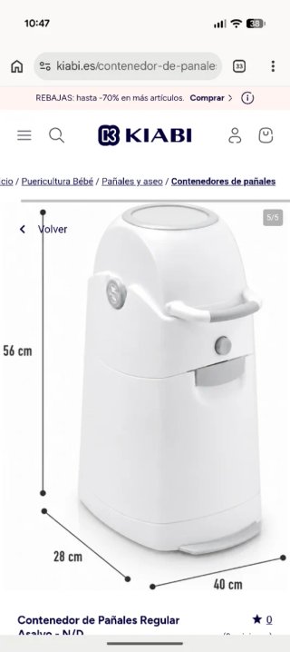 Contenedor de pañales blanco