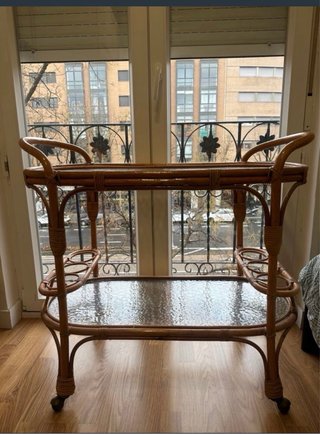 Camarera Zara Home ratán y cristal