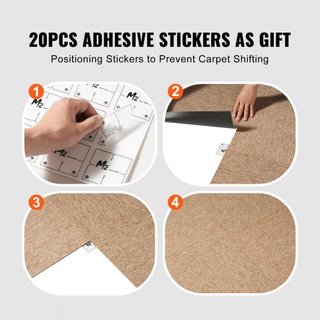 Losas de Alfombra Reutilizables, Cuadrados de Alfombra de 20"x 20" con Acolchado Adjunto, Losas de Alfombra Suaves y Acolchadas, Instalación Fácil DIY para Dormitorio, Sala de Estar, Interior y Ex...