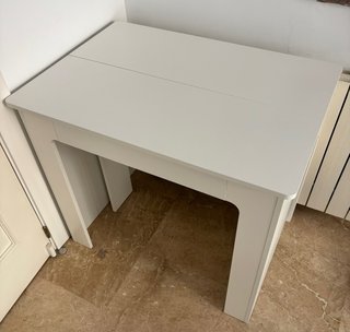 Mesa extensible consola blanca 180-85x60x75 cm