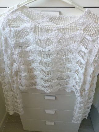 Blusa Crochet Blanca Talla Única