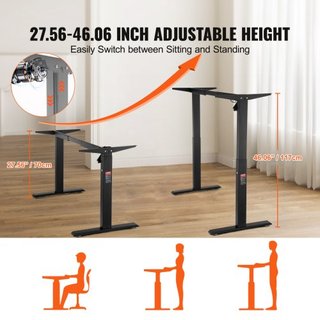 Marco de Escritorio de Pie, Altura Ajustable de 70-117 cm y Longitud de 95-158 cm, Patas de Escritorio Eléctrico de Pie para Computadora, Base Ergonómica de Estación de Trabajo DIY para Hogar y Of...