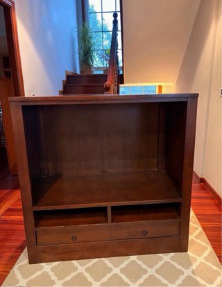 Mueble de salón madera oscura