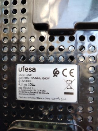 Freidora de aire Ufesa Lynx negra