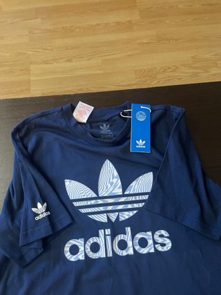 Camiseta Adidas Azul y Blanca Talla M