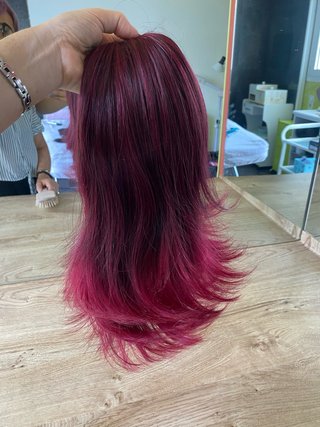 Peluca Pelo Natural Magenta