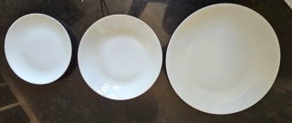 Conjunto platos porcelana blanca