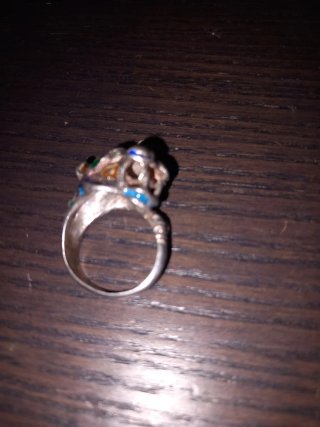 Anello Tigre in Argento 925 con Smalti Colorati -