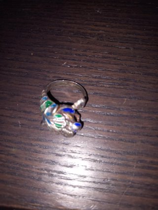 Anello Tigre in Argento 925 con Smalti Colorati -