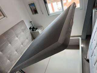 Canapé abatible blanco madera 150x190.