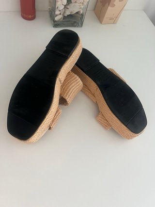 Clanclas Sandalias Yute Plataforma Beige
