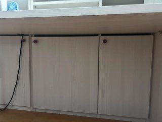 Cama alta juvenil con escritorio y estantería