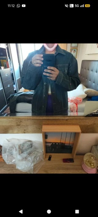Cazadora vaquera oversize azul/gris