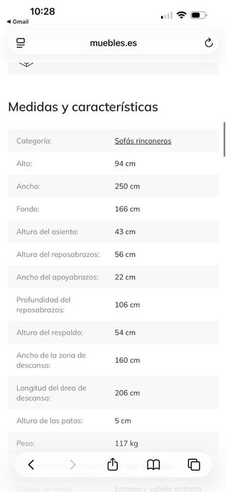 Sofá rinconera gris con arcón