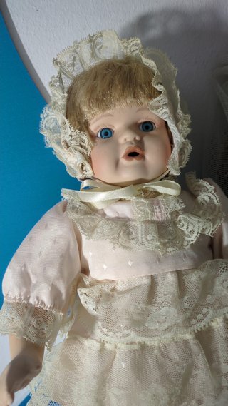 Lote 2 Muñecas Porcelana Vestido Novia Bebé