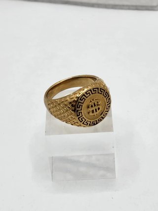 Anillo Dólar Chapado en Oro Acero Quirúrgico
